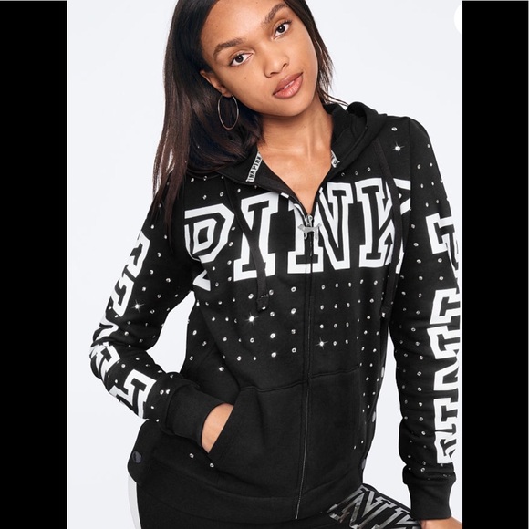 PINK Victoria's Secret Sweaters - Rhinestone BLING perfect funnel neck full-zip